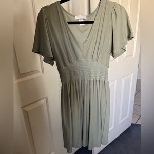 Planet Gold Sage Midi Dress